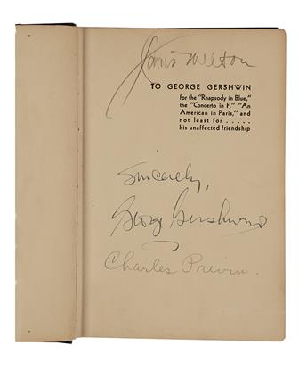 GERSHWIN, GEORGE. Isaac Goldberg. Tin Pan Alley. Signed and Inscribed, Sincerely, on the dedication page.